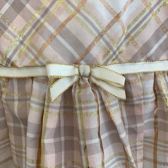 BONNIE BABY Infant Dress, Pastel Pink Plaid, Size: 18 mo. - Picture 3 of 6